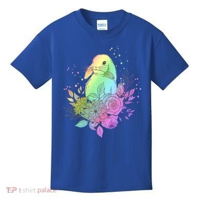 Cute Rainbow Pastel Easter Bunny Kids T-Shirt