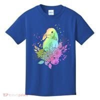 Cute Rainbow Pastel Easter Bunny Kids T-Shirt thumb 0