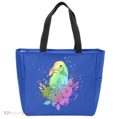 Cute Rainbow Pastel Easter Bunny Tote Bag