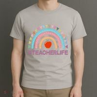 Cute Rainbow Teacher Life #teacherlife T-Shirt thumb 3