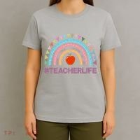Cute Rainbow Teacher Life #teacherlife T-Shirt thumb 4