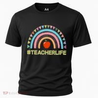 Cute Rainbow Teacher Life #teacherlife Cooling Performance Crew T-Shirt thumb 0