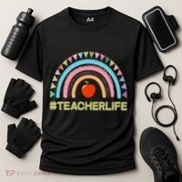 Cute Rainbow Teacher Life #teacherlife Cooling Performance Crew T-Shirt thumb 3