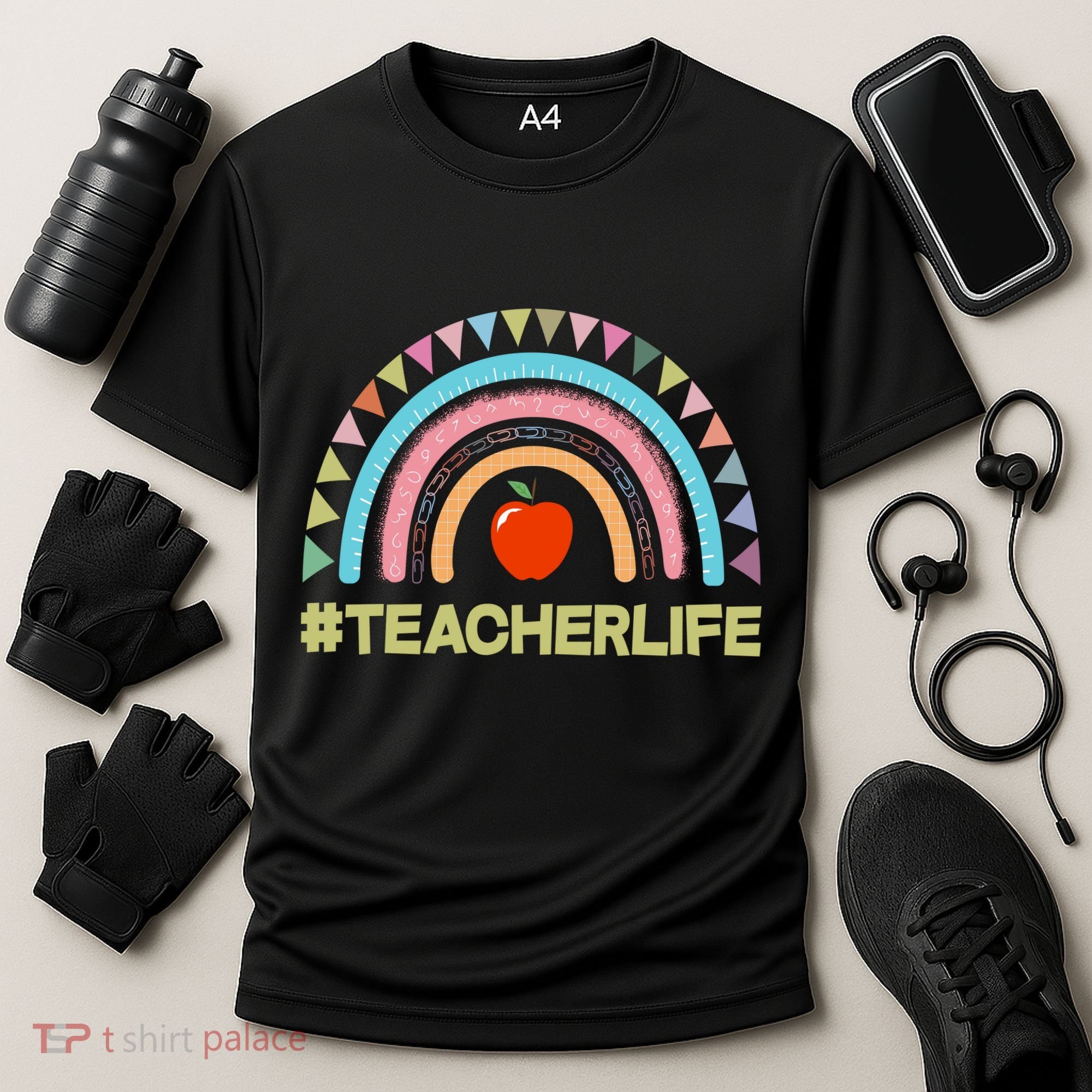 Cute Rainbow Teacher Life #teacherlife Cooling Performance Crew T-Shirt