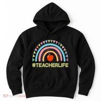 Cute Rainbow Teacher Life #teacherlife Hoodie thumb 0