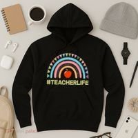 Cute Rainbow Teacher Life #teacherlife Hoodie thumb 3