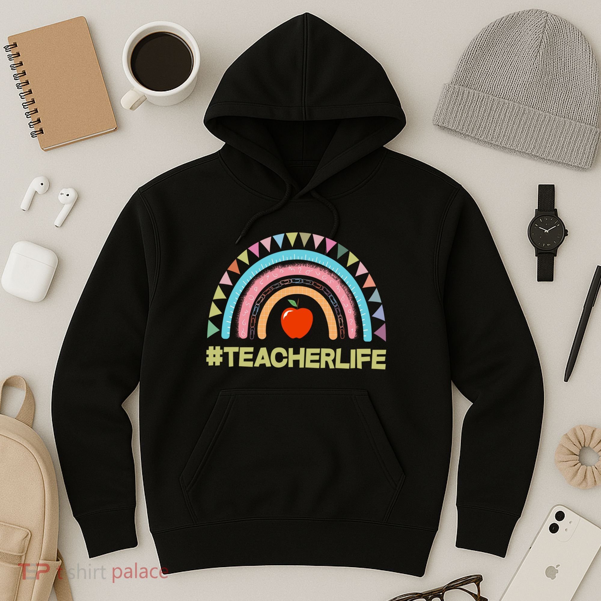 Cute Rainbow Teacher Life #teacherlife Hoodie
