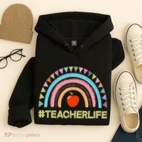 Cute Rainbow Teacher Life #teacherlife Hoodie thumb 4