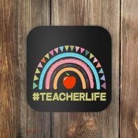 Cute Rainbow Teacher Life #teacherlife Coaster thumb 0