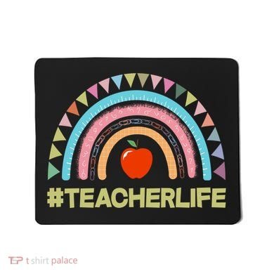 Cute Rainbow Teacher Life #teacherlife Mousepad