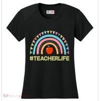 Cute Rainbow Teacher Life #teacherlife Women's Cooling Performance Crew T-Shirt thumb 0