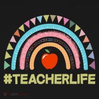 Cute Rainbow Teacher Life #teacherlife Ornament thumb 1