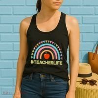 Cute Rainbow Teacher Life #teacherlife Women's Tank Top thumb 2