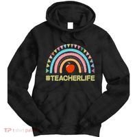 Cute Rainbow Teacher Life #teacherlife Tie Dye Hoodie thumb 0