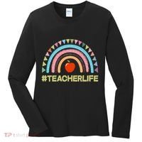 Cute Rainbow Teacher Life #teacherlife Women's Long Sleeve Shirt thumb 0