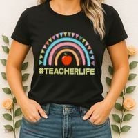 Cute Rainbow Teacher Life #teacherlife Women's T-Shirt thumb 2