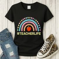 Cute Rainbow Teacher Life #teacherlife Women's T-Shirt thumb 3