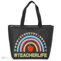 Cute Rainbow Teacher Life #teacherlife Tote Bag thumb 0