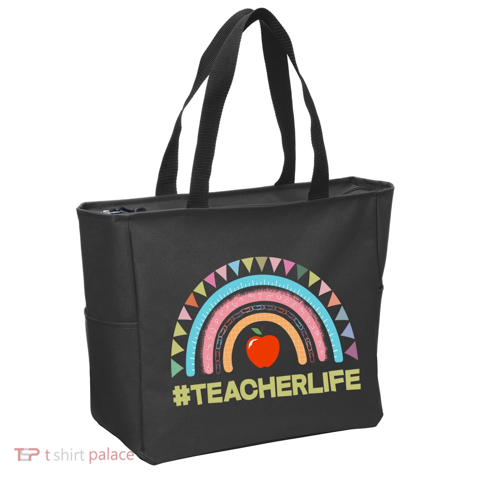 Cute Rainbow Teacher Life #teacherlife Tote Bag