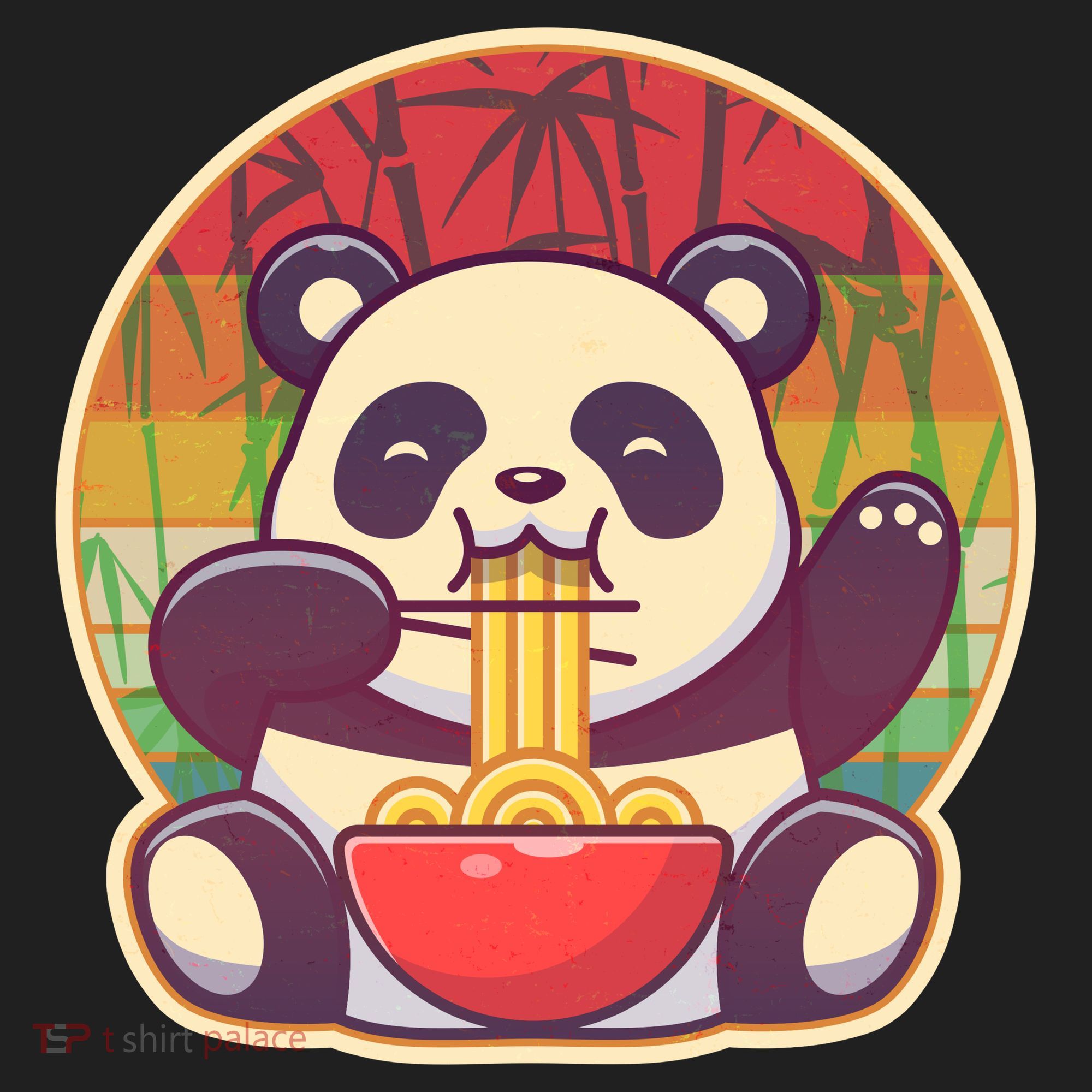 Cute Retro Ramen Noodle Panda Women's Sweatshirt