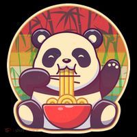 Cute Retro Ramen Noodle Panda Doggie Tank thumb 4