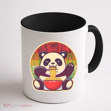 Cute Retro Ramen Noodle Panda Coffee Mug back