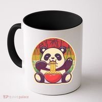 Cute Retro Ramen Noodle Panda Coffee Mug thumb 0