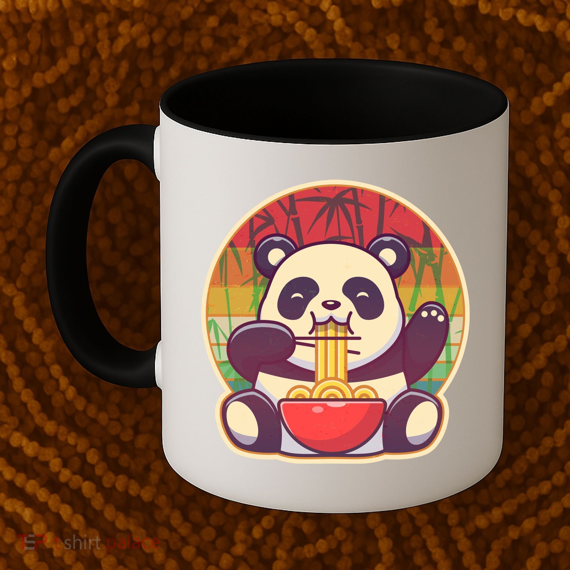 Cute Retro Ramen Noodle Panda Coffee Mug