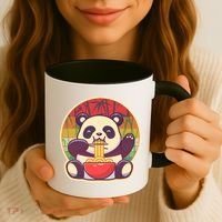 Cute Retro Ramen Noodle Panda Coffee Mug thumb 3