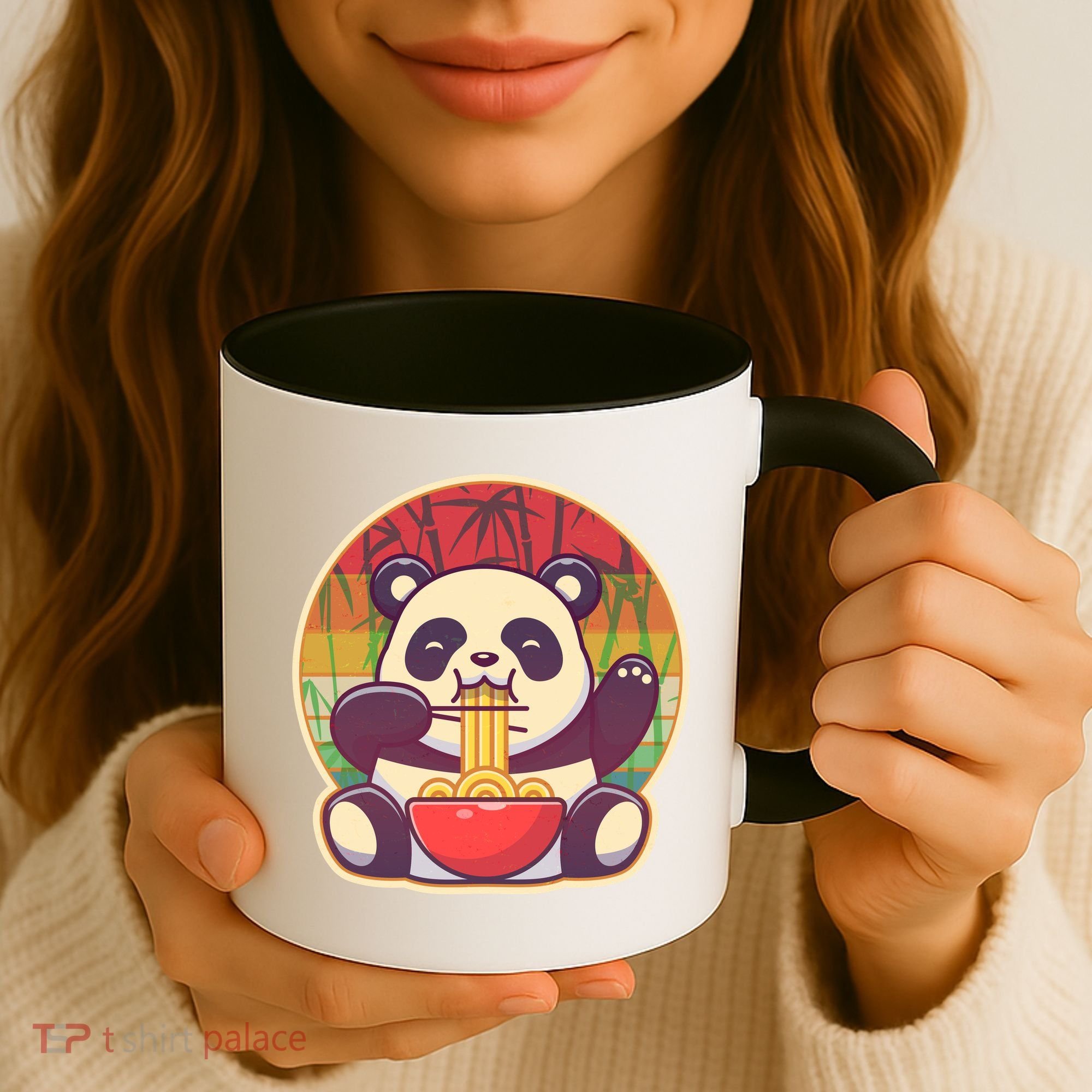 Cute Retro Ramen Noodle Panda Coffee Mug