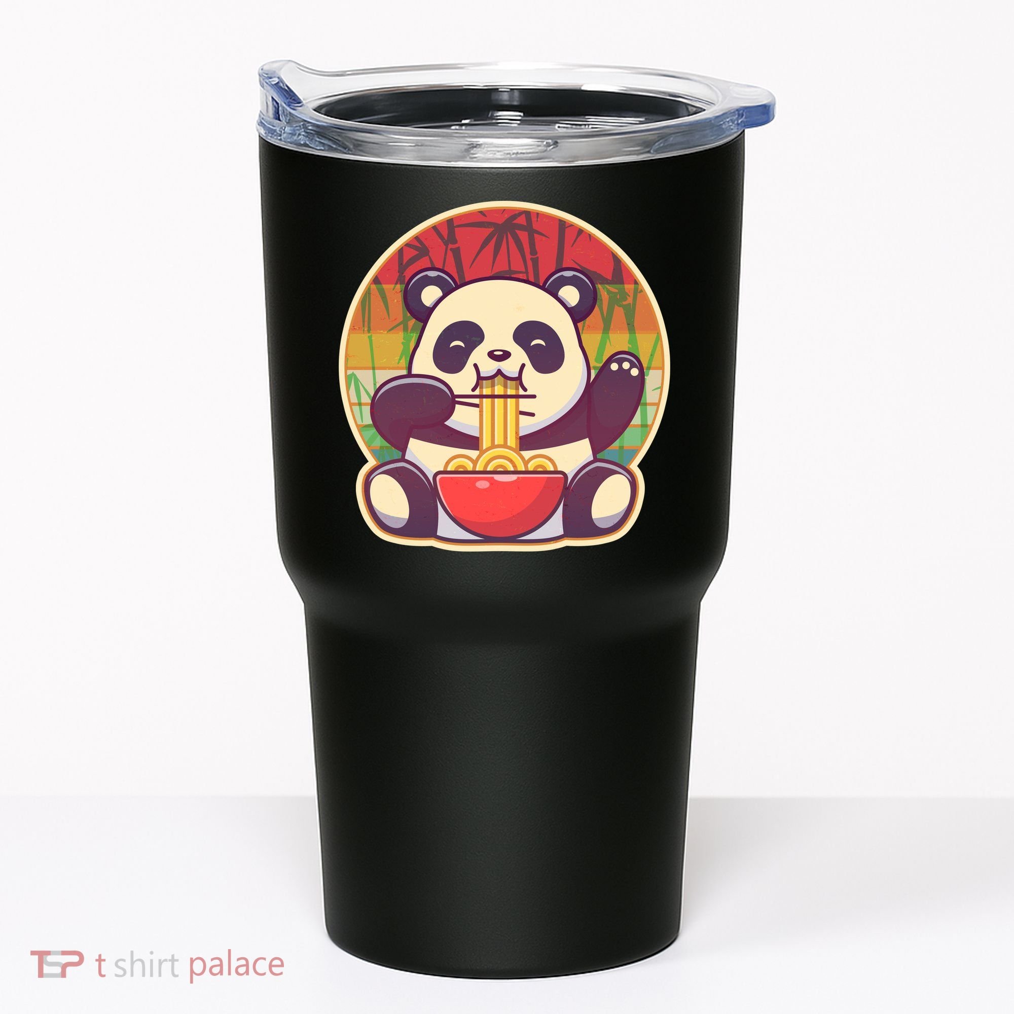 Cute Retro Ramen Noodle Panda Tumbler
