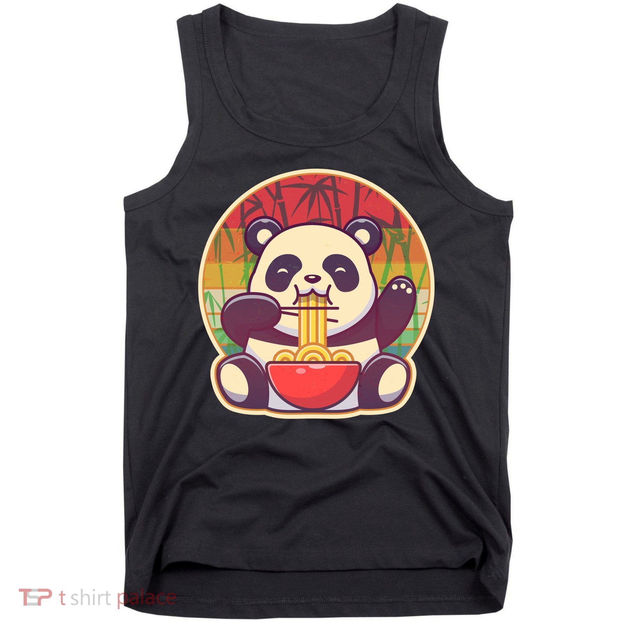 Cute Retro Ramen Noodle Panda Tank Top