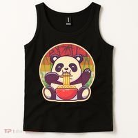 Cute Retro Ramen Noodle Panda Tank Top thumb 2
