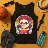 Cute Retro Ramen Noodle Panda Tank Top thumb 4
