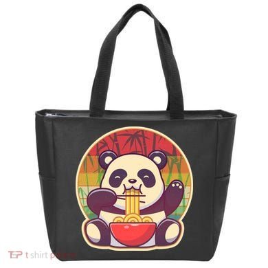 Cute Retro Ramen Noodle Panda Tote Bag