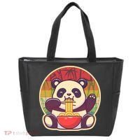 Cute Retro Ramen Noodle Panda Tote Bag thumb 0
