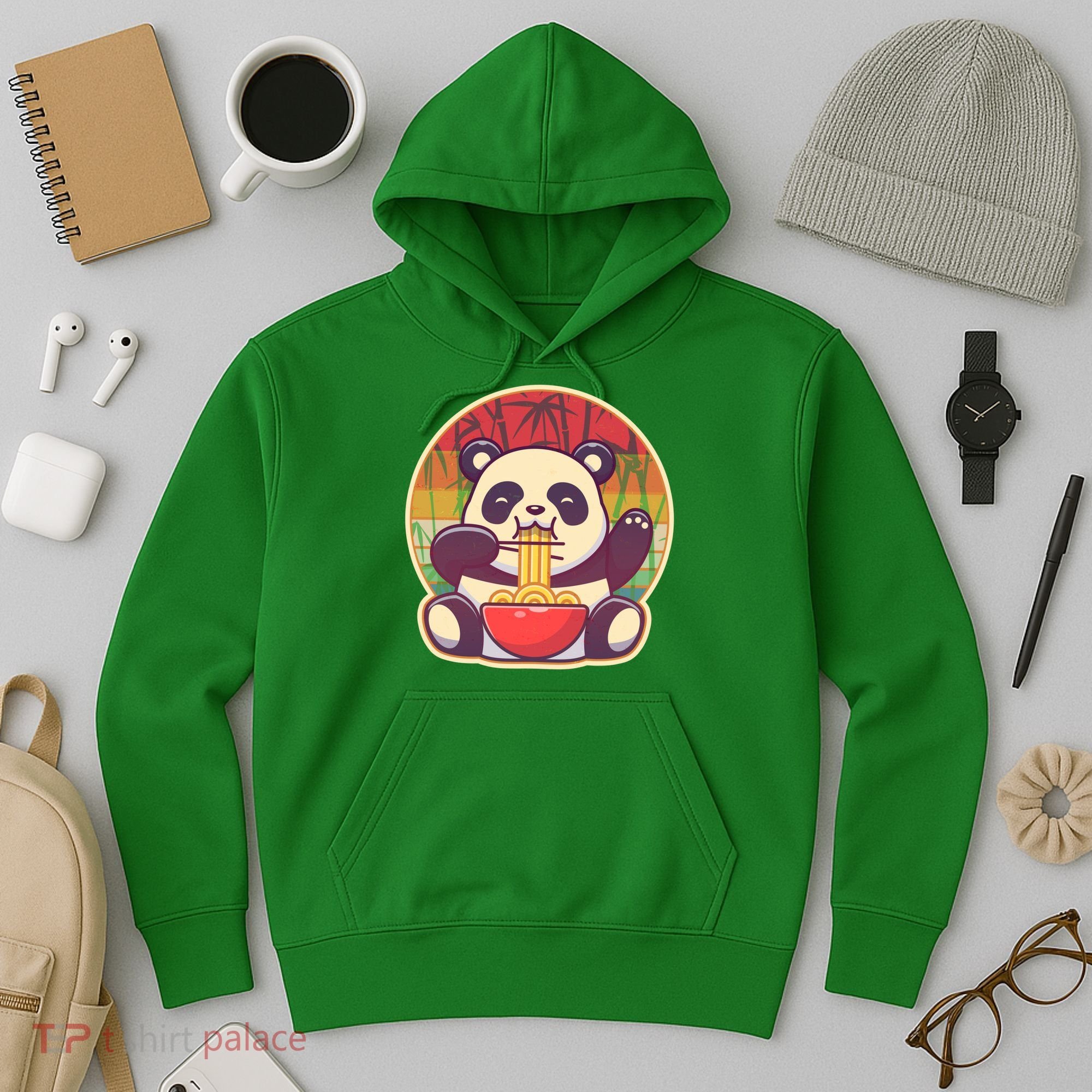 Cute Retro Ramen Noodle Panda Hoodie