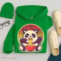 Cute Retro Ramen Noodle Panda Hoodie thumb 4