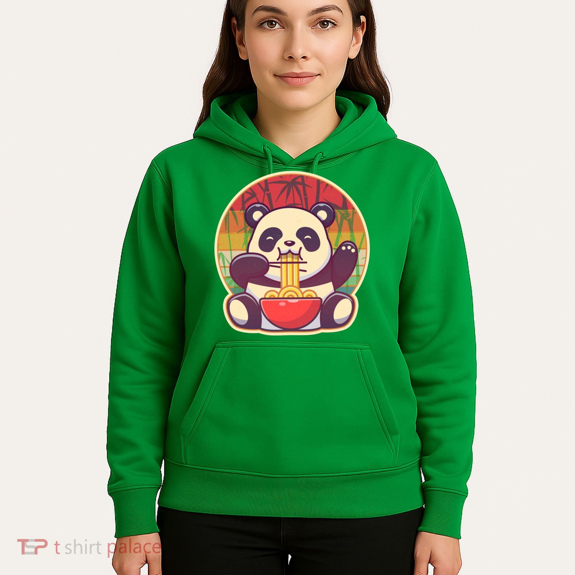 Cute Retro Ramen Noodle Panda Hoodie