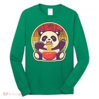 Cute Retro Ramen Noodle Panda Long Sleeve Shirt thumb 0