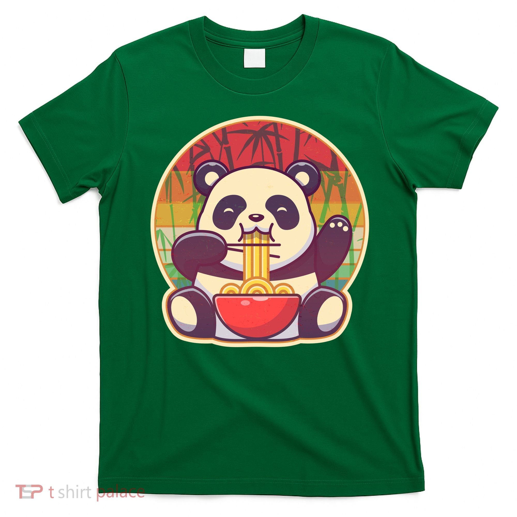Cute Retro Ramen Noodle Panda T-Shirt