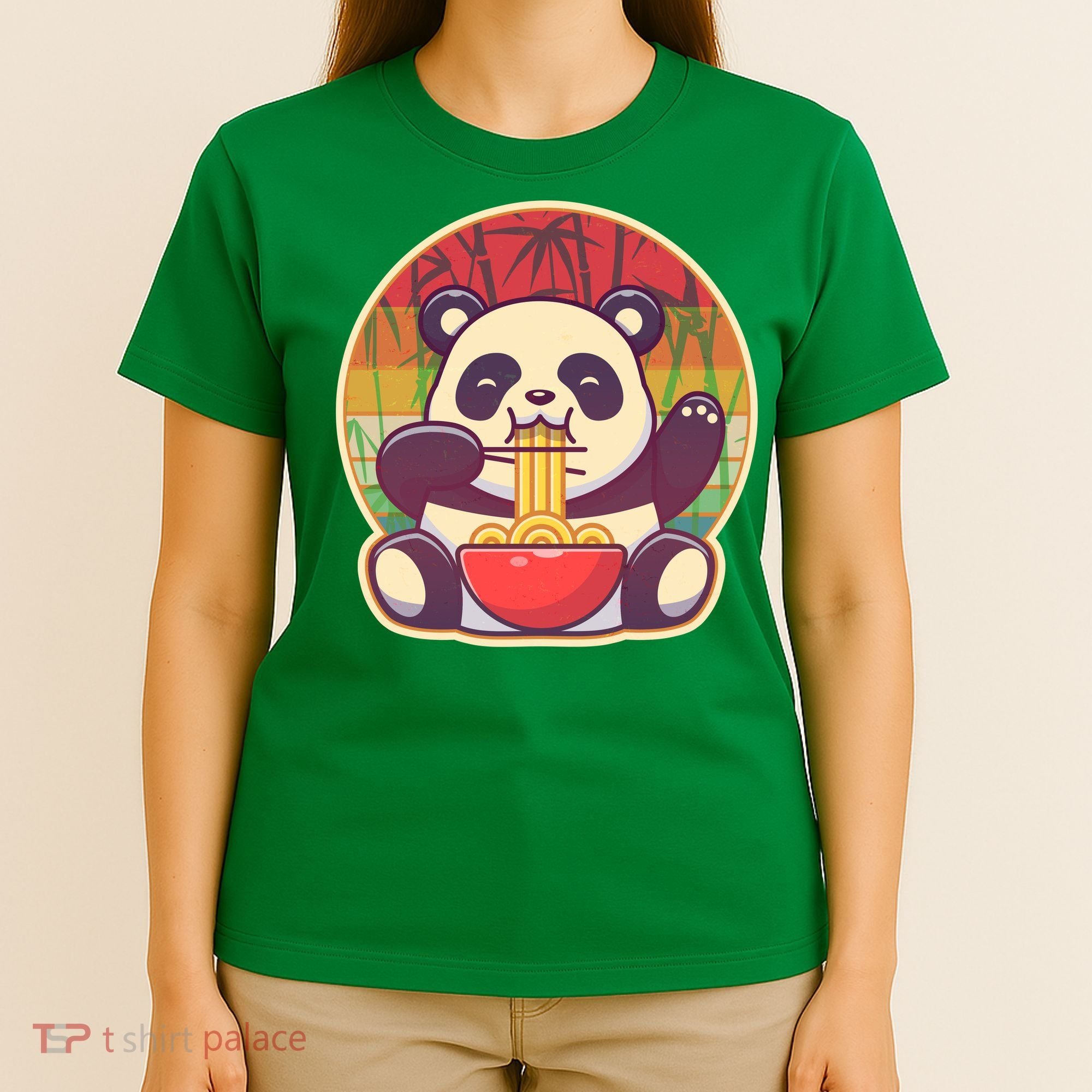 Cute Retro Ramen Noodle Panda T-Shirt