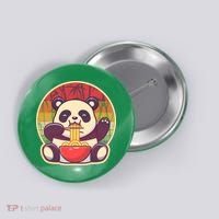 Cute Retro Ramen Noodle Panda Button thumb 0
