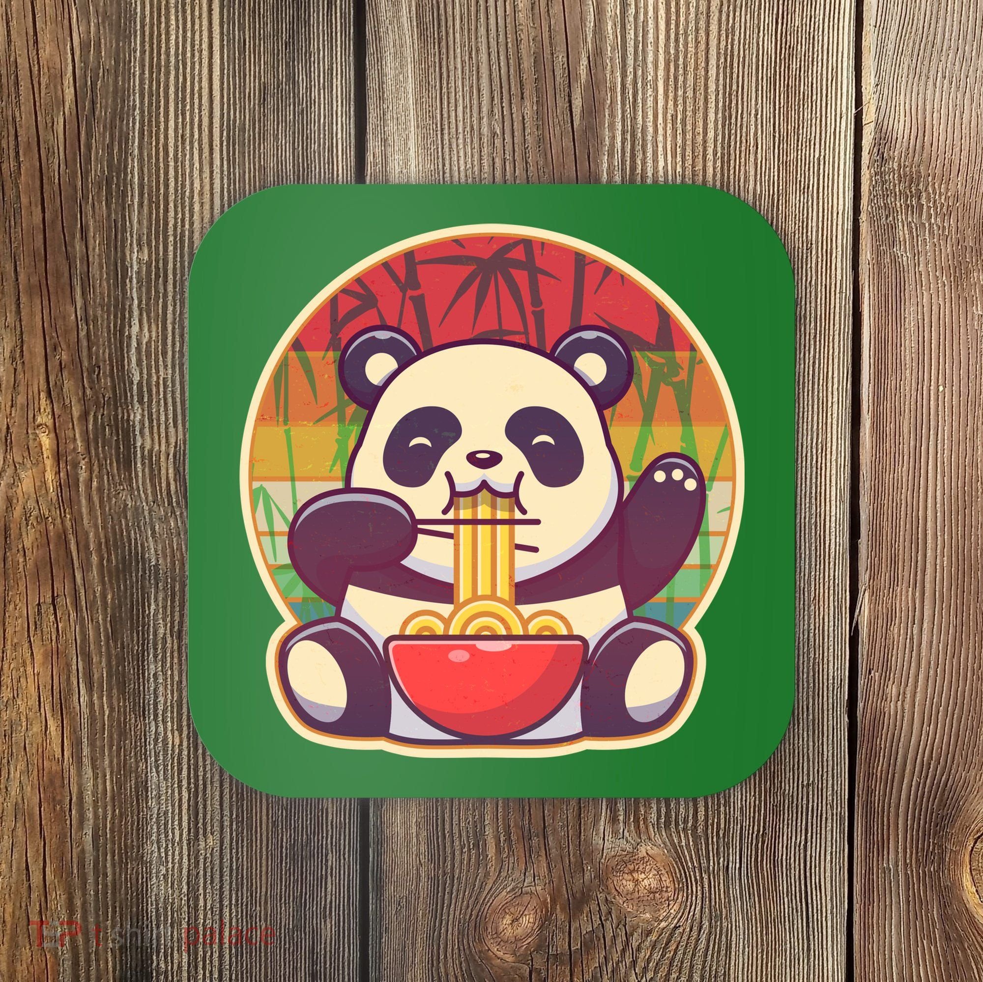 Cute Retro Ramen Noodle Panda Coaster