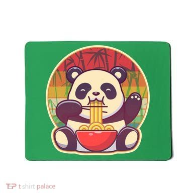 Cute Retro Ramen Noodle Panda Mousepad