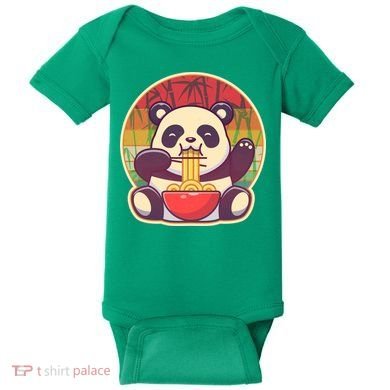Cute Retro Ramen Noodle Panda Baby Bodysuit