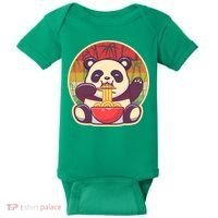 Cute Retro Ramen Noodle Panda Baby Bodysuit thumb 0