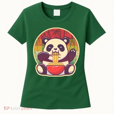 Cute Retro Ramen Noodle Panda Women's T-Shirt