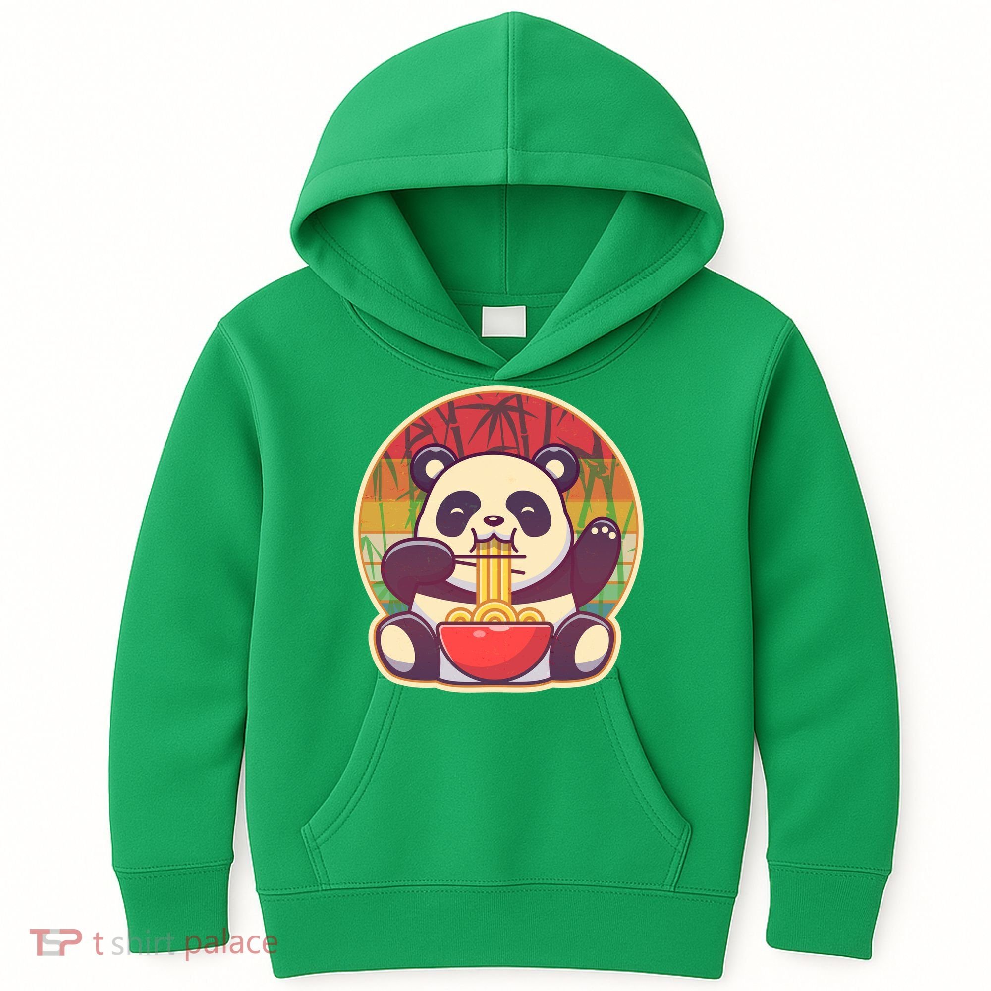 Cute Retro Ramen Noodle Panda Kids Hoodie