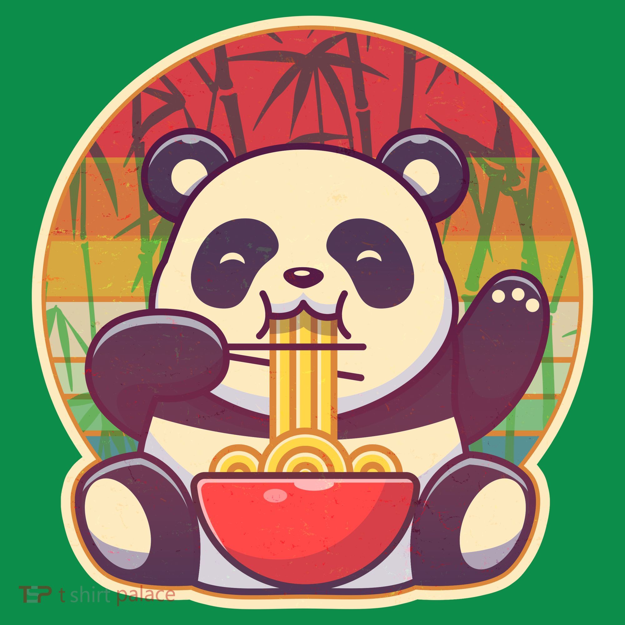 Cute Retro Ramen Noodle Panda Kids Hoodie